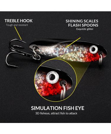 THKFISH Fishing Spoons Set - Saltwater Trout Lures for Bass, Pike, Walleye - 5pcs 1# Color 1/4oz to 3/4oz Casting Spoons - Buy Online on GoSupps.com