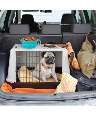 SLSON 2-Part Foldable Dog Bowls - Travel & Camping 600ml Lightweight Plastic for Dogs & Cats | Blue & Green - Buy Online on GoSupps.com