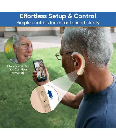 Hearing Aids - 2X Rechargeable Behind-the-Ear (BTE) Discreet & Comfortable Fit Long Battery Life Noise Reduction Technology Skin Tone - Buy Online on GoSupps.com