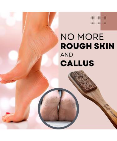 Eco Bath Londo Walnut Wood Pumice Foot File - Luxury Double Sided Pumice Stone Pedicure Tool for Feet Natural Exfoliating Foot Scrubber Dead Hard Skin and Callus Removal - Buy Online on GoSupps.com
