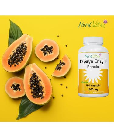 Buy North Vital Papaya Enzyme 150 Capsules - Ultra High Papain 6 Million Units/g - Vegan & Natural - German Quality - Buy Online on GoSupps.com