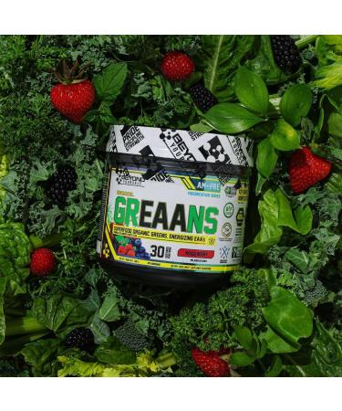 Beyond Yourself - GrEAAns Superfood Greens and EAA Blend | 4000mg Organic Superfood 2625mg Vegan EAAs | Sugar-Free Zero Calories No Synthetic Additives | Optimizes Health Performance and Recovery | Mixed Berry - Buy Online on GoSupps.com