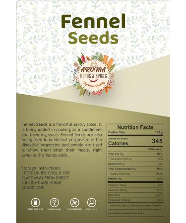 Fennel seeds | 100gm | Premium quality | 100% Fine Quality Ingredient I Herbs & Spices | Authentic | Gluten free | Resealable Zip Lock Pouch |Fennel Seeds for Cooking Smoothies & Lattes - Buy Online on GoSupps.com