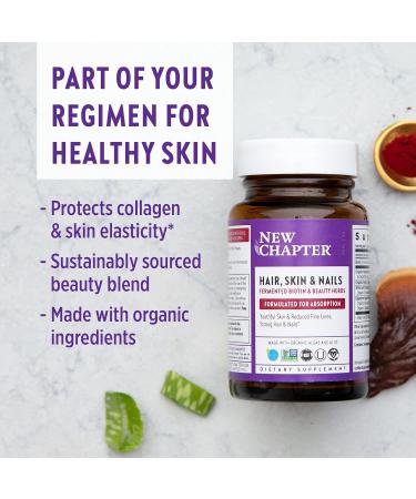 New Chapter Hair Skin & Nails Vitamins with Fermented Biotin+astaxanthin Vegetarian Capsule 30 Count (Pack of 1) - Buy Online on GoSupps.com