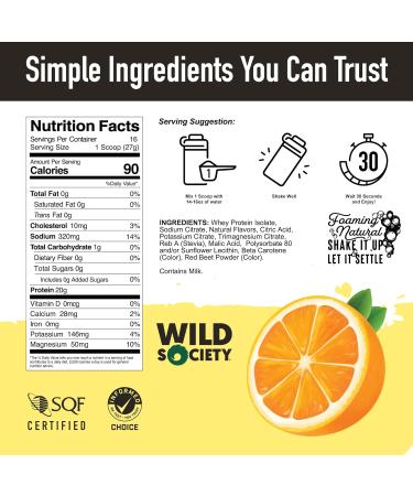 WILD SOCIETY Premium Clear Whey Protein Isolate - 20g Protein Electrolytes No Sugar GMO-Free - Refreshing Citrus Punch Flavor - 16 oz - Buy Online on GoSupps.com