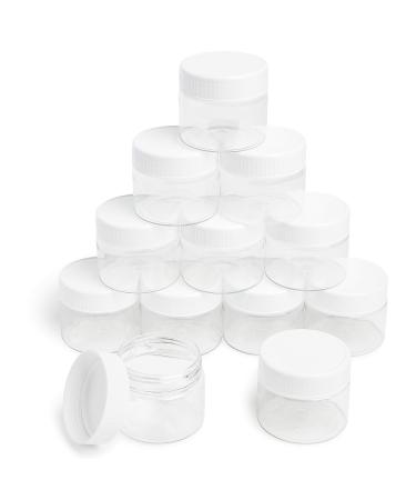 MHO Containers | Clear Refillable PET Containers, White Screw-On Lid, BPA/Paraben Free - 3.5 fl oz (104mL) - Set of 12