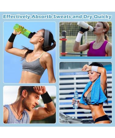 Buy 4 Pcs Sports Bracelets - Elastic Athletic Wrist Tapes for Men - Black & White - Breathable Fabric 5.9 Inch Wrist Size - Buy Online on GoSupps.com