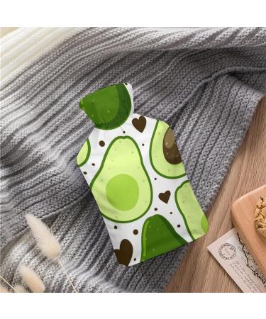 Green Avocado Hot Water Bottle with Plush Cover - Cozy Hand Warmer for Adults & Children - 26.5x15.3cm | International Shipping Available - Buy Online on GoSupps.com