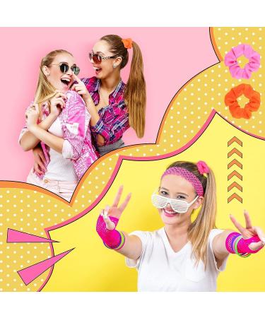 Xunyee 48 Pcs 80s Neon Scrunchies Set - Soft Hair Ties for Women and Girls - 6 Solid Colors - Party Accessories - Buy Online on GoSupps.com