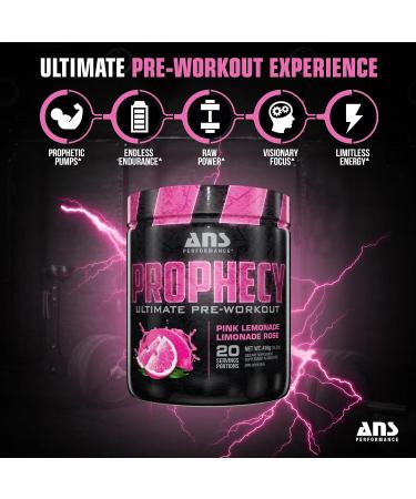 ANS Performance Prophecy Pre Workout Powder (20 servings 14.5 oz) Gluten Free Pre-Workout Formula - Energy & Strength - Sugar Free- Increase Power & Workout Volume (Pink Lemonade) - Buy Online on GoSupps.com
