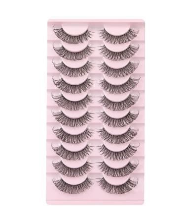 Yawamica D Curl 16MM Fluffy Wispy Cat Eye Russian Strip False Lashes - Extension-like Clear Bands - Buy Online on GoSupps.com
