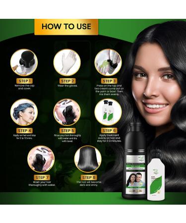 BIOGREEN ROOTS 400ml Natural Black Hair Color Shampoo & Hair Treatment - Covers Gray Hair in 10 Minutes - Hair Coloring Shampoo for Women & Men - 13.53 Fl Oz - Buy Online on GoSupps.com