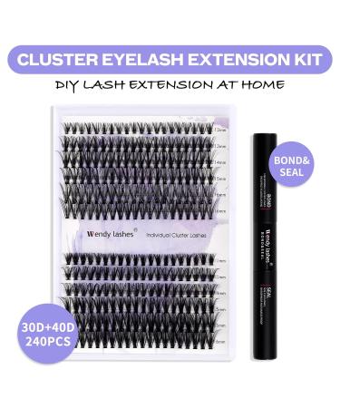 Lash Extensions Set - DIY C Curl Eyelash Extensions Kit | 30D & 40D Cluster Lashes Bond and Seal | 12-16mm - Buy Online on GoSupps.com