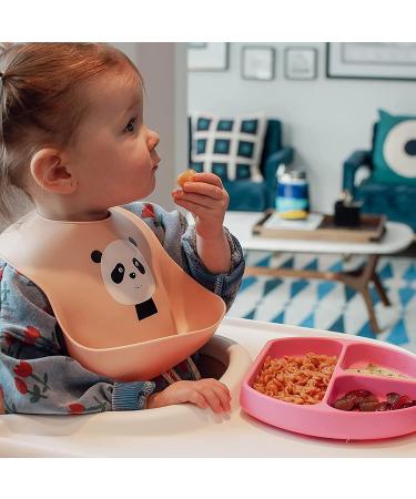 4 Pack Silicone Suction Plates Silicone Baby Essentials Feeding Set Divided Plates BPA Free Microwave Dishwasher Safe o1baby - Buy Online on GoSupps.com