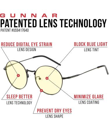 Gunnar Gaming Glasses - Ellipse Onyx Frame Amber Lentils | Premium Blue Light Filter & UV Protection - Buy Online on GoSupps.com