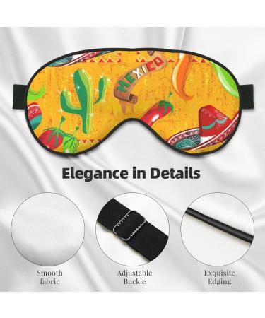 Cactus Hat & Chili Pepper Print Soft Eye Mask | Cozy Sleep Mask for Men & Women - Ideal for Sleeping & Travel - Buy Online on GoSupps.com