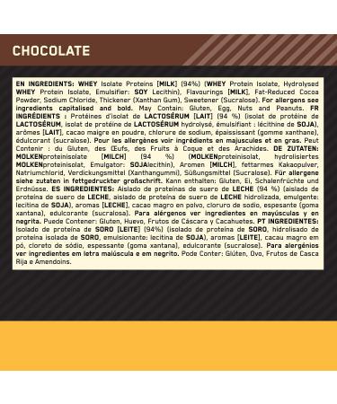 ON Gold Standard 100% Isolate Whey Protein 930g - Chocolate | BCAAs and Glutamine | Pre & Post Workout Supplement - Buy Online on GoSupps.com