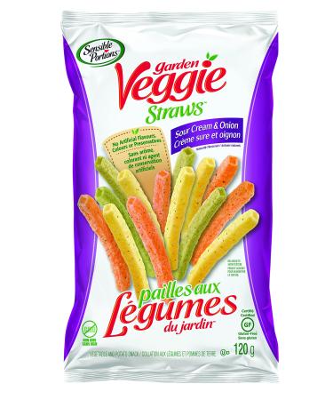 Sensible Portions Garden Veggie Straws Sour Cream & Onion 120g 12 Count