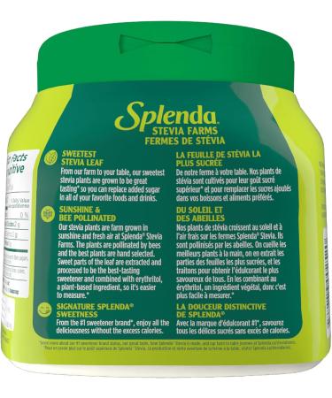 SPLENDA Stevia No Calorie Sweetener Plant Based Sugar Substitute Granulated Powder 9.8 oz Jar - Buy Online on GoSupps.com