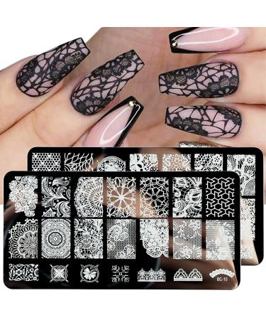 Floral Nail Stamper Kit with 4 Stamping Plates | DIY Nail Art Decoration Set with Clear Stamper, Scraper, and Rhinestones | Bi015b - Buy Online on GoSupps.com