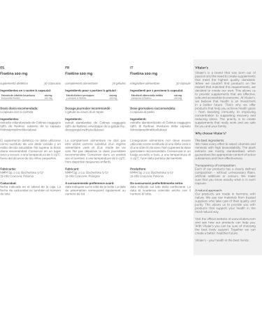 Vitaler's Fis tine 100 mg - 30 Capsules Vegan 1 mois de suppl mentation Sans conservateur Composition pure - Buy Online on GoSupps.com