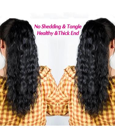 Human Hair Ponytail Hair Piece Human Hair Drawstring Ponytail Extension Water Wave Ponytail Hair Pieces Natural Color Natural Wave Ponytail Clip in Hair Extensions for Black Women Ponytail Hairpiece 14inch 150g Black - Buy Online on GoSupps.com