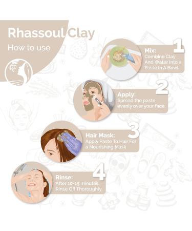 Fatima's Garden Rhassoul Clay 100% Natural Moroccan Ghassoul Clay Powder - 15oz / 425g | Enriched with Argan & 6 Herbs for Cleansing, Softening & Purifying - Buy Online on GoSupps.com
