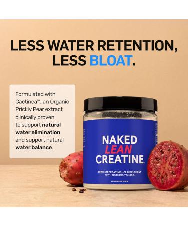 NAKED Lean Creatine HCl Powder 100 Servings - Con-Cret Creatine Hydrochloride with Organic Prickly Pear Extract Electrolytes - Muscle Growth Strength & Cognitive Support - Unflavored Unflavored 8.2 Ounce (Pack of 1) - Buy Online on GoSupps.com