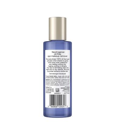 Neutrogena Oil-Free Liquid Eye Makeup Remover - Residue-Free & Gentle Solution with Aloe & Cucumber Extract - 3.8 fl. oz - Buy Online on GoSupps.com