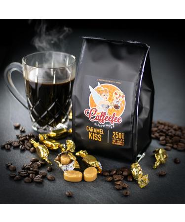Caffeefee Caramel Kiss 250g - Whole Bean Flavored Coffee | 100% Arabica Mildly Roasted Premium Aroma - Shop Internationally - Buy Online on GoSupps.com