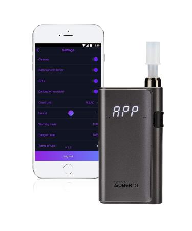 iSOBER 10 Breathalyzer | HSA/FSA Eligible | DOT  NHTSA Compliant Alcohol Tester | Suracell FuelCell Sensor Technology | The Sensor Status Check System Installed - Buy Online on GoSupps.com