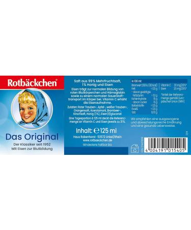 ROTBCKCHEN Original MINI Juice 24-Pack (125 ml) | 99% Multi-Fruit Juice with Honey & Iron - International Shipping Available - Buy Online on GoSupps.com