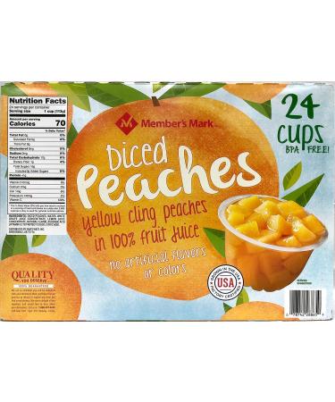 Member's Mark Diced Peaches in 100% Fruit Juice (4 oz 24 ct.) - Buy Online at Best Price - Buy Online on GoSupps.com