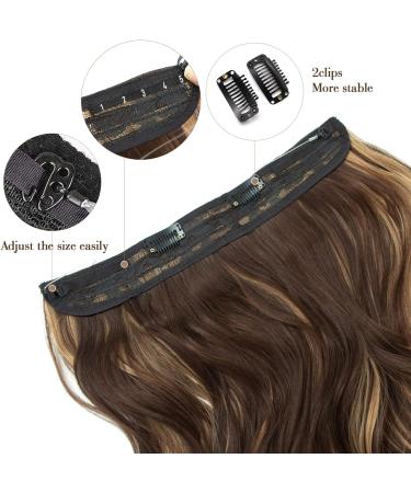 Adjustable Brown Clip-in Hair Extensions - 20 inch Synthetic Curly Hair Pieces for Women - Buy Online on GoSupps.com