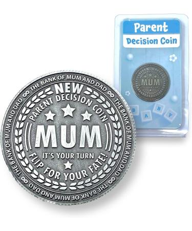 Premium Solid Brass New Parent Decision Coin | Funny Gift for New Moms and Dads | Mum's Turn, Dad's Turn | Antique Silver Flip Coin | Baby Shower Present - Buy Online on GoSupps.com