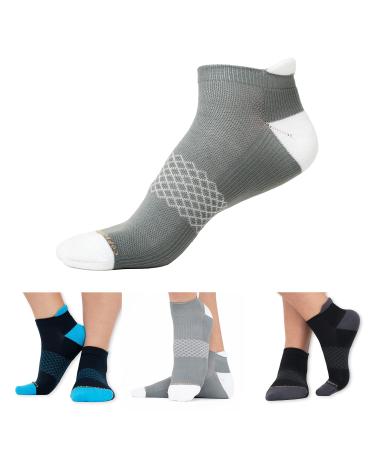 Copper Compression Socks Women & Men PowerKnit Ankle Sport Sock - 3 Pairs 3 Pair Small - Multicolor
