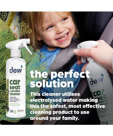 Dew Car Seat & Stroller Upholstery Cleaner & Surface Cleaner Spray 500ml | 100% Natural Baby Safe Hypochlorous Acid Antibacterial Spray | Bleach & Alcohol Free Fabric Stain Remover Spray 500 ml (Pack of 1) - Buy Online on GoSupps.com