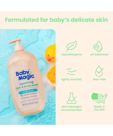 Buy Baby Magic Soothing Hair & Body Wash - Vanilla & Oat 30 Fl Oz - Gentle Skin Cleaning for Babies - International Shipping Available - Buy Online on GoSupps.com