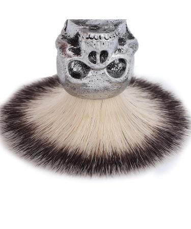 Hair-Razing Brush for Men | Metallic Touch Nylon Wool Beard Brush | Professional Salon Tool | Silver Skull Design - Buy Online on GoSupps.com