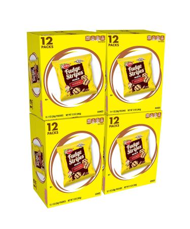Keebler Fudge Stripes Cookies Minis, Original, 12 Count, Pack of 4 Original 1 Ounce (Pack of 48)