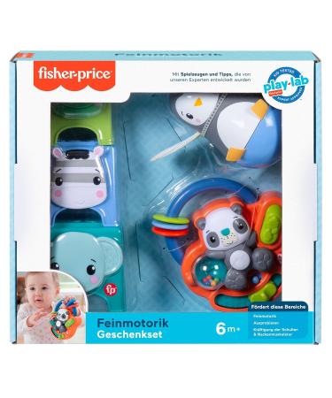 Fisher-Price HFJ93 Fine Motor Skills Gift Set | 3 Activity Toys for Babies 6 Months+ | International Shipping Available - Buy Online on GoSupps.com