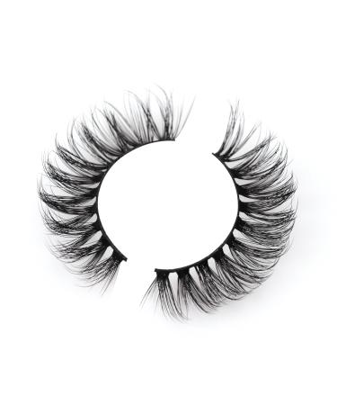 Wispy Faux Mink Eyelashes Long Length Midnight Color Strip Lash Style Black