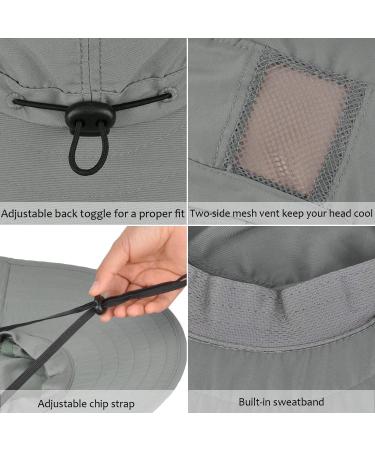Solaris Wide Brim Sun Hat UPF 50+ for Outdoor Sun Protection - Grey - Buy Online on GoSupps.com