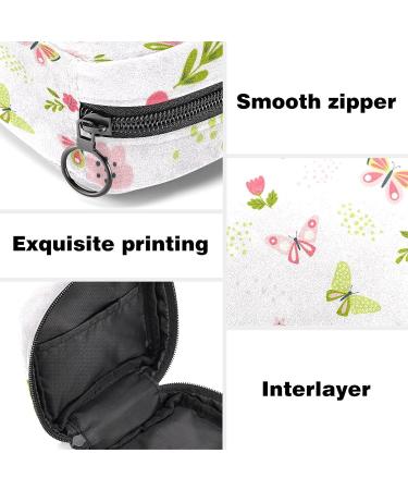 Floral Butterfly Sanitary Napkin Storage Bag - Portable Menstrual Pouch for Women, Teens & Menstrual Cup - Color 5 - Buy Online on GoSupps.com