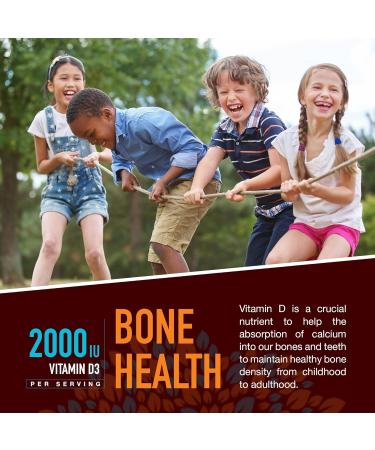 Strong Earth Organic Vitamin D3 Gummies for Kids - 1000 IU 60 Ct Vegan Chewable Supplements for Bone & Immune Support - Strawberry/Raspberry Flavor - Buy Online on GoSupps.com