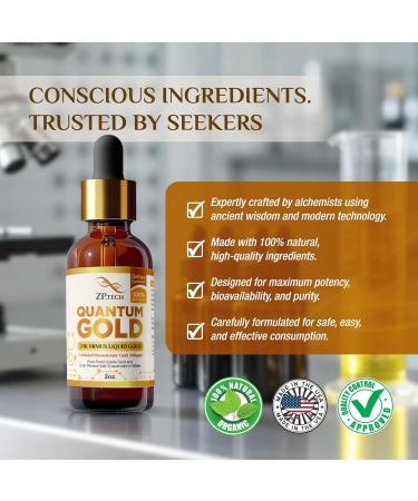 Quantum Gold Liquid Ormus Monoatomic Gold Elixir 24K | Colloidal Gold & Liquid Gold Ormus Supplement for for Pineal Gland Activation, Lucid Dreaming & Higher Energy Alignment (2oz.) - Buy Online on GoSupps.com