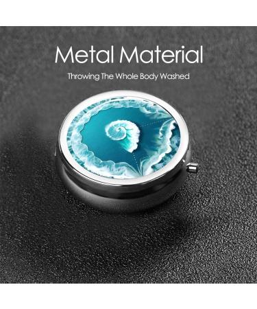 Sea of Love Round Pill Box - Portable 3 Compartment Organizer for Travel - Black - Buy Online on GoSupps.com