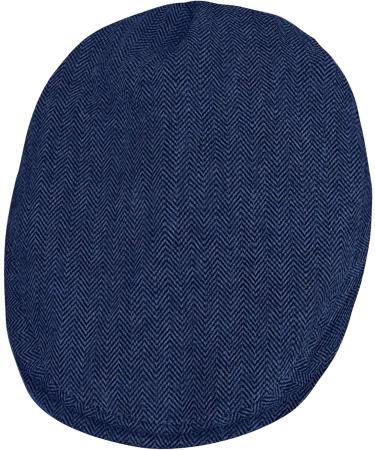 Baby Boys Flat Cap - Herringbone Tweed Newsboy Hat in Royal Blue (6-12 Months) - Buy Online on GoSupps.com