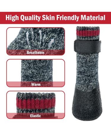 Mihachi Dog Socks Rubber Sole Paw Protectors - Anti-Slip Waterproof Boots for Winter (Large, 4 Count) - Buy Online on GoSupps.com