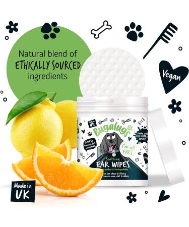 BUGALUGS Dog Ear Cleaner Dog Wipes 100 Biodegradable textured pre-soaked dog ear wipes. Pet Wipes Dog Ear Cleaner Solution Stops Head Shaking Itching & Waxy Ears - Buy Online on GoSupps.com